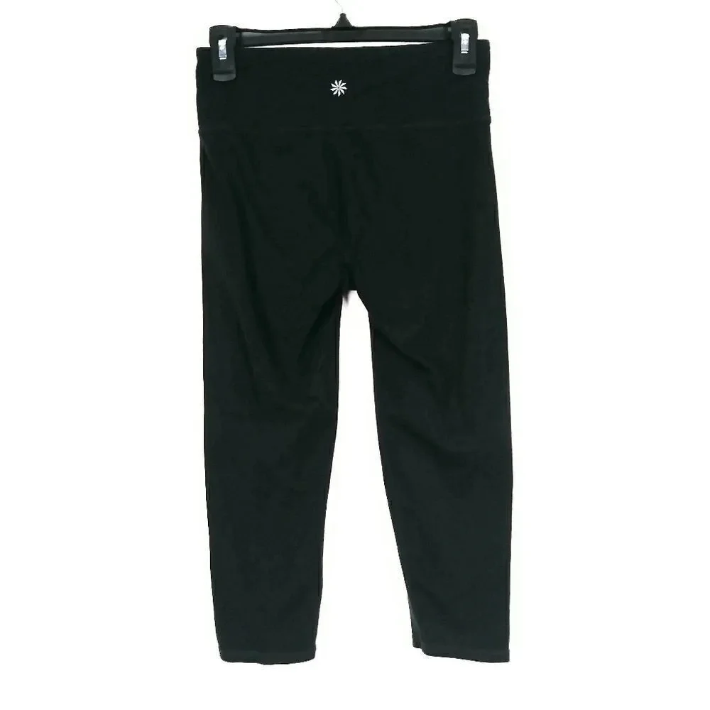 Athleta Black Capri Length Mid Rise Athletic Workout Leggings Size S
